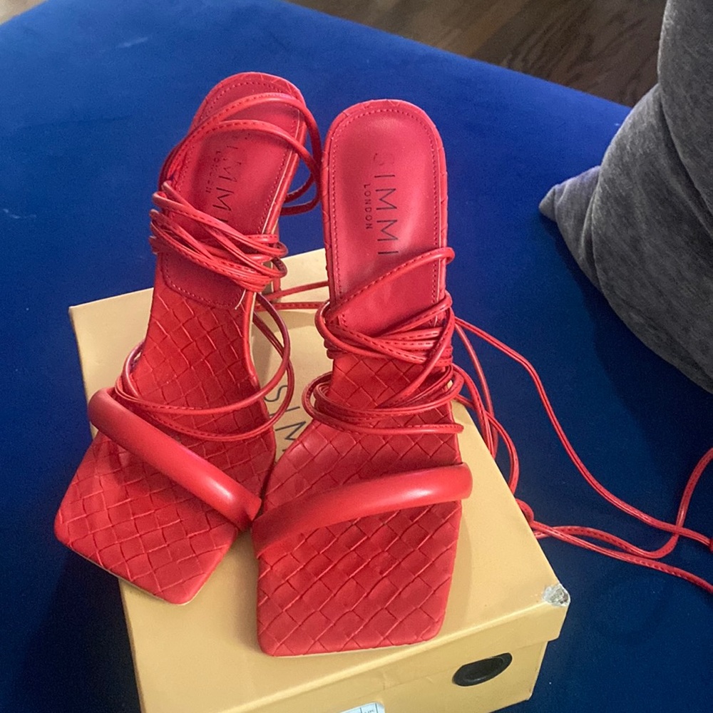 Lace up woman heels